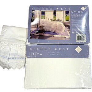 Eileen West Utica Twin Sheet Set Eileens Lace Original Packaging White Eyelet